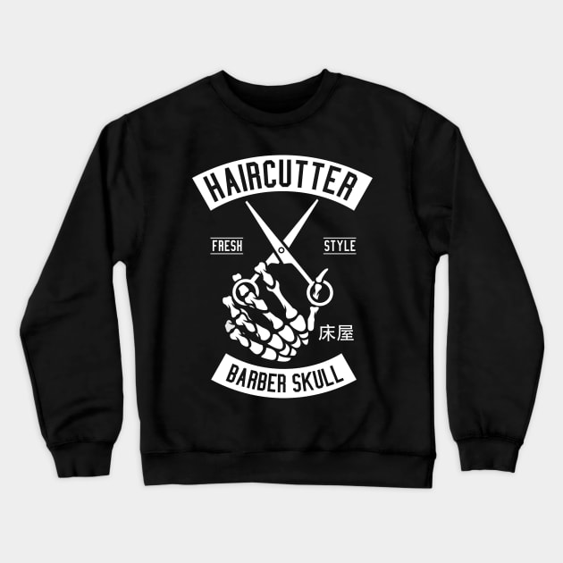 Barber Skull Crewneck Sweatshirt by TeeGo